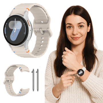 Pašček za Samsung Galaxy Watch 4 5 6 7 40/44/45/46/47 mm S/M/L 20 mm bež