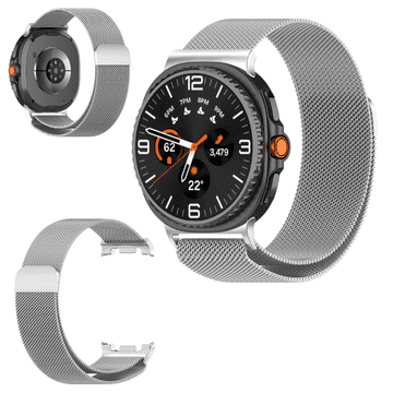 Pašček za SAMSUNG GALAXY WATCH 8 40MM 44MM 8 CLASSIC 46MM srebrn
