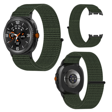 Pašček za Samsung Galaxy Watch 8 40/44mm/ 8 Classic 46mm najlon zelen