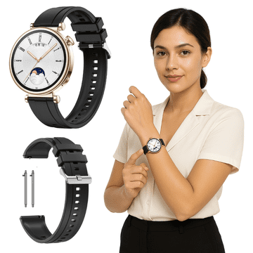 Silikonski pašček za Garmin Forerunner 255S 265S Vivoactive Venu2S 3S 4S črne barve