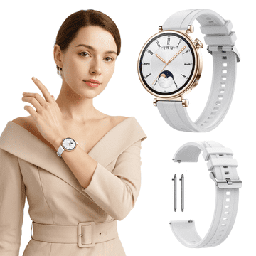 Silikonski pašček za Garmin Forerunner 255S 265S Vivoactive Venu2S 3S 4S bel
