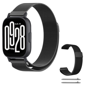 Pašček za Xiaomi Redmi Watch 5 Lite 22 mm, teleskopski, črne barve