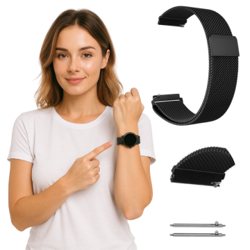 Pašček za GARMIN VENU 4 VIVOACTIVE 4 45 FORERUNNER 255 265 črna zapestnica