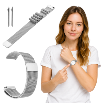 Pašček za GARMIN VENU 4 3 2 VIVOACTIVE4 45 FORERUNNER 255 srebrna zapestnica