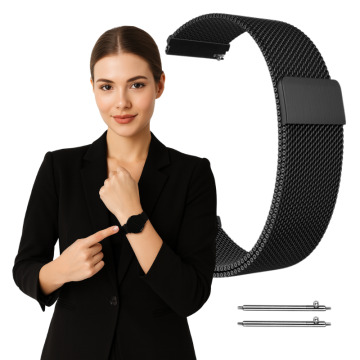 Kovinski pašček za Garmin Forerunner 255S 265S Vivoactive Venu4S črne barve 18 mm