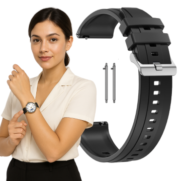 Pašček za Huawei Watch GT4 / GT5 / GT6 41 mm z vzmetnimi zatiči črne barve 18 mm