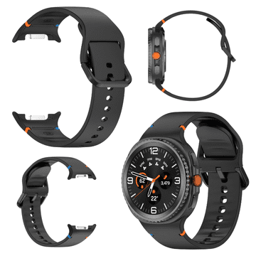 Pašček za Samsung Galaxy Watch 8 40mm / 44mm / 8 Classic 46mm S/M črne barve