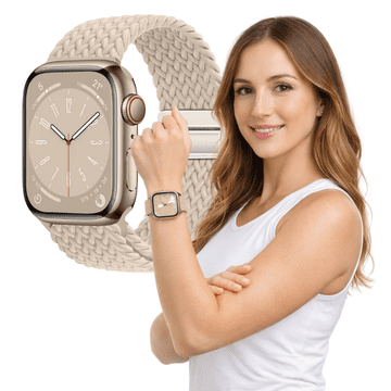 Pleten pašček za Apple Watch 38 mm 40 mm 41 mm, močan L-zapestni trak