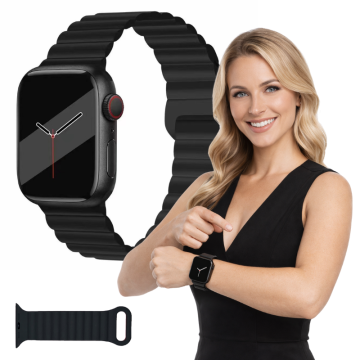 Magnetni pašček za Apple Watch 38 40 41 mm S10 42 mm črne barve