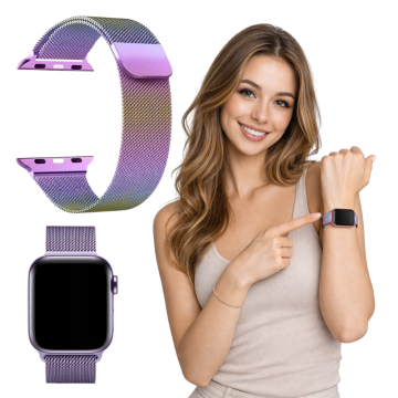 Pašček za Apple Watch 42/44/45/46/49 mm kovinski pašček, barvit