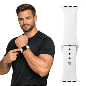 Silikonski pašček za Apple Watch 38 40 41 42 (s10) bel