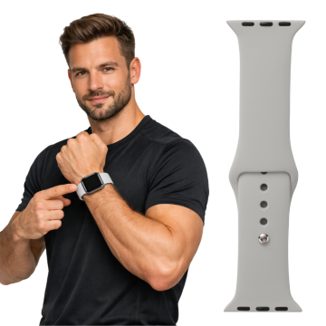 Silikonski pašček za Apple Watch 38 40 41 42 (s10) siv