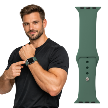 Silikonski pašček za Apple Watch 38 40 41 42 (s10) zelen