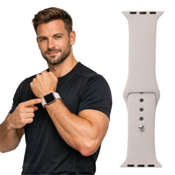 Silikonski pašček za Apple Watch 38 40 41 42 (s10), bež