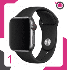 Silikonski pašček za Apple Watch 42 44 45 49 mm, črne barve