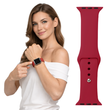 Silikonski pašček za Apple Watch 38 40 41 42 s10, rdeč