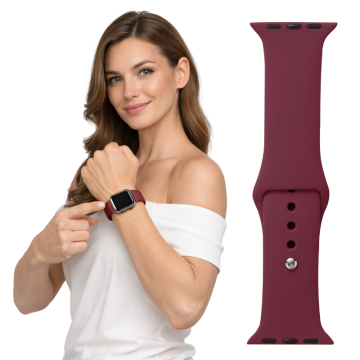 Silikonski pašček za Apple Watch 38 40 41 42 (s10) bordo