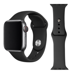 Silikonski pašček za Apple Watch 42 44 45 49 mm, črne barve