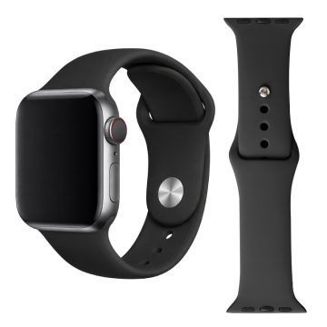 Silikonski pašček za Apple Watch 42 44 45 49 mm, črne barve