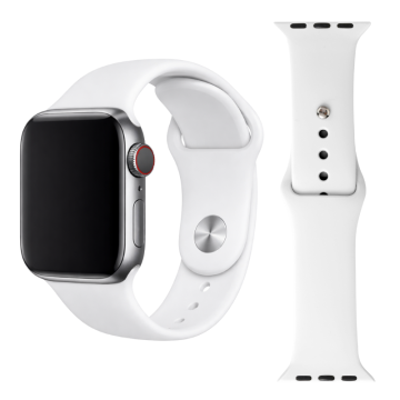 Silikonski pašček za Apple Watch 42, 44, 45, 49 mm, močan, bel