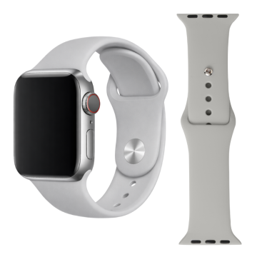 Silikonski pašček za Apple Watch 42, 44, 45, 49 mm, močan, siv