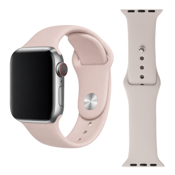 Silikonski pašček za Apple Watch 42 44 45 49 mm, kremne barve