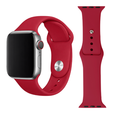 Silikonski pašček za Apple Watch 42, 44, 45, 49 mm, rdeč