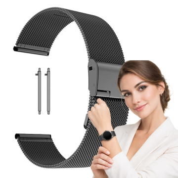 Pašček za Maxcom FW58 Vanad Pro, kovinski črn pašček 20 mm