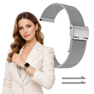 Pašček za uro Amazfit BIP 5, magnetni, srebrn, 22 mm