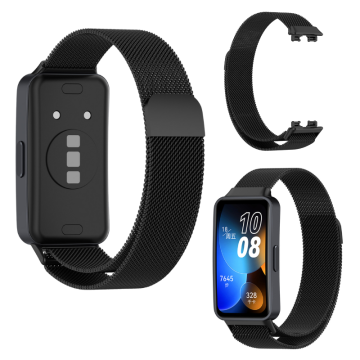 Pašček za Huawei Band 8 9 10 zapestnica in uro črne barve