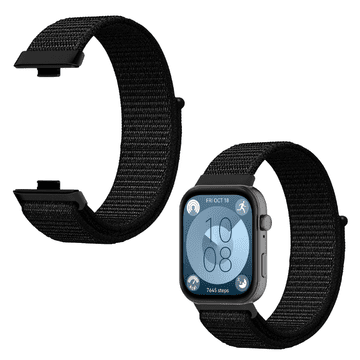 Pašček za Huawei Watch Fit 3 / 4 / 4 Pro iz najlona, trpežen, črne barve