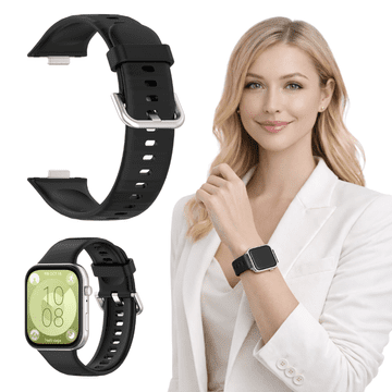 Silikonski pašček za Huawei Watch Fit 3 / 4 / 4 Pro, črne barve