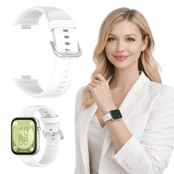 Silikonski pašček za Huawei Watch Fit 3 / 4 / 4 Pro, bel