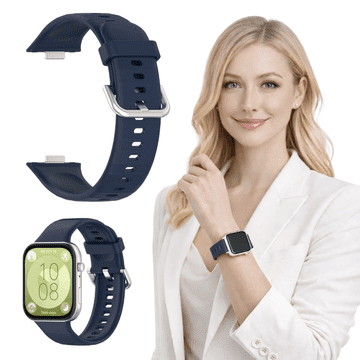 Silikonski pašček za Huawei Watch Fit 3 / 4 / 4 Pro, temno moder