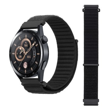Pašček za Samsung Galaxy Watch 4 5 6 7 40/44/45/46/47 mm klasični najlon črne barve