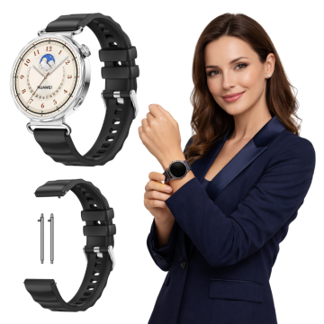 Pašček za Huawei Watch GT 4 5 6 41mm Classic Elegantna zapestnica črne barve 18mm