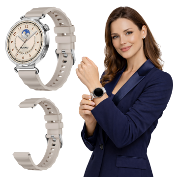 Pašček za Huawei Watch GT 4 5 6 41mm Klasični Elegantni Silikonski Bež
