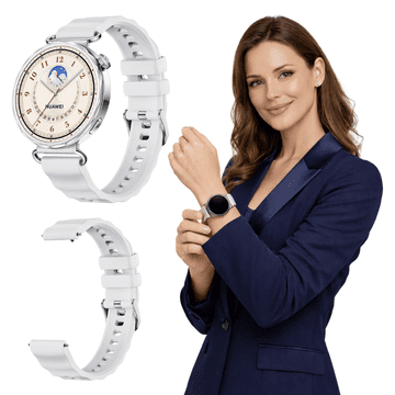Pašček za Huawei Watch GT 4 5 6 41mm Klasična elegantna zapestnica bela 18mm