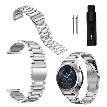 Pašček za Samsung Galaxy Watch 3 4 5 Active kovinska zapestnica 20 mm srebrna