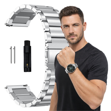 Pašček za Xiaomi Mi Watch S1 S2 S3 S4 Amazfit GTR 47mm za uro srebrn