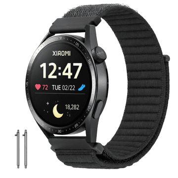 Pašček za Xiaomi Mi Watch S1 S2 S3 S4 Amazfit GTR 47 mm najlonski pašček črne barve