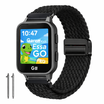 Pašček za pleteno uro Garett Kids Essa GO 4G 20 mm črne barve