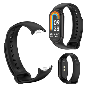 Silikonski pašček za Xiaomi Mi Band 8 9 10, črne barve