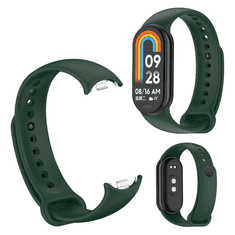 Silikonski pašček za Xiaomi Mi Band 8 9 10 zapestnico in uro zelene barve