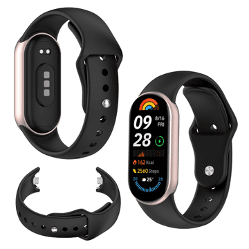 Silikonski pašček za Xiaomi Mi Band 8 9 10, črne barve, močan, za uro