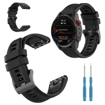 Pašček za Garmin Fenix 7s / 7s Solar / Fenix 8 43 mm črn športni 20 mm