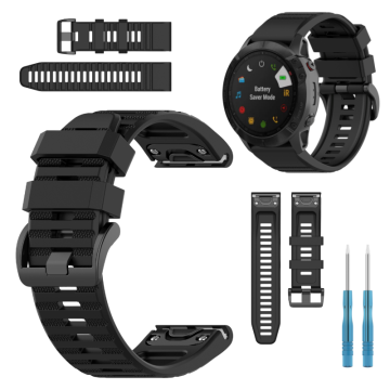 Pašček za Garmin Fenix 5X 6X 7X Pro Solar Epix Pro 51mm črn QuickFit 26mm