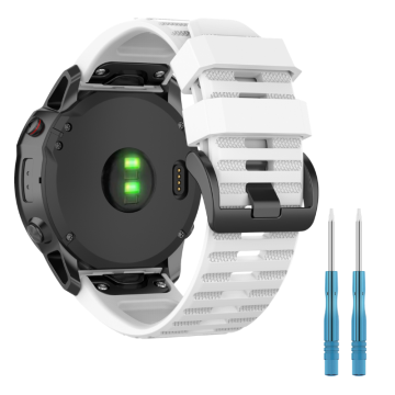 Pašček za Garmin Fenix 5 6 7 8 47mm PRO Solar Instinct bel QUICKFIT 22mm