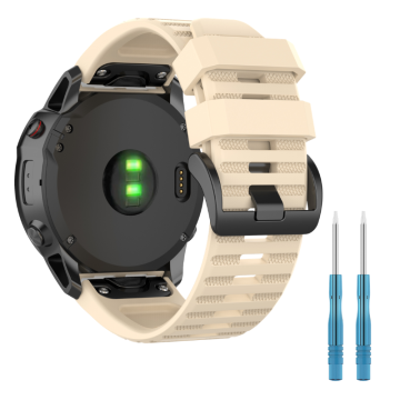 Pašček za Garmin Fenix 5 6 7 8 47mm PRO Solar Band, bež, 22mm