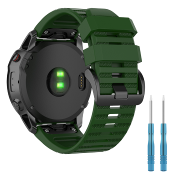 Pašček za Garmin Fenix 5 6 7 8 47mm PRO Solar Band, zelen, 22mm